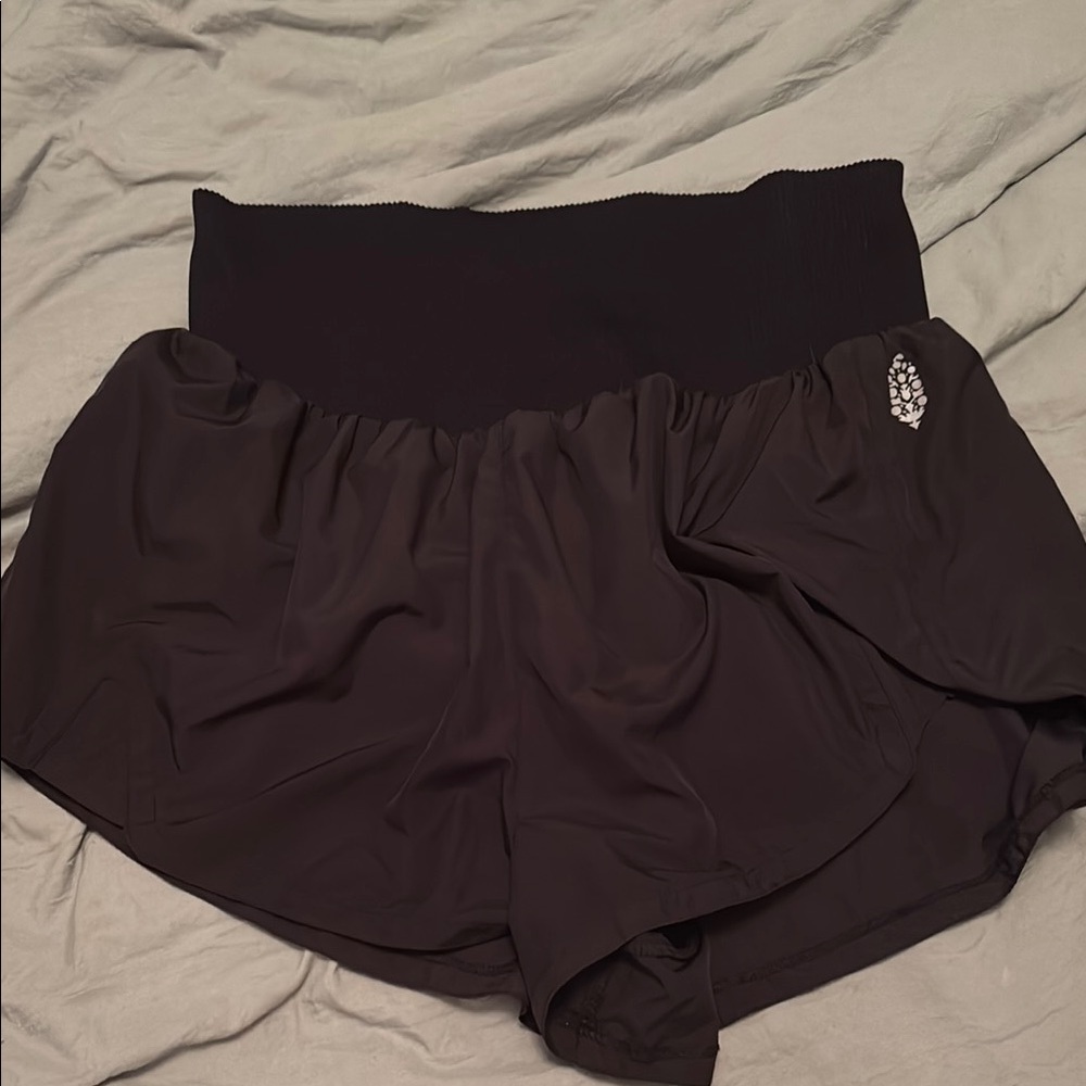 Free People High Waist Black Athletic Shorts